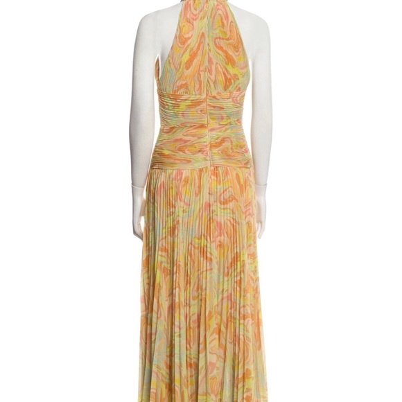 Aiifos Yellow Halter Ruched Pleated Dress for Weddings SZ XS - Picture 7 of 8